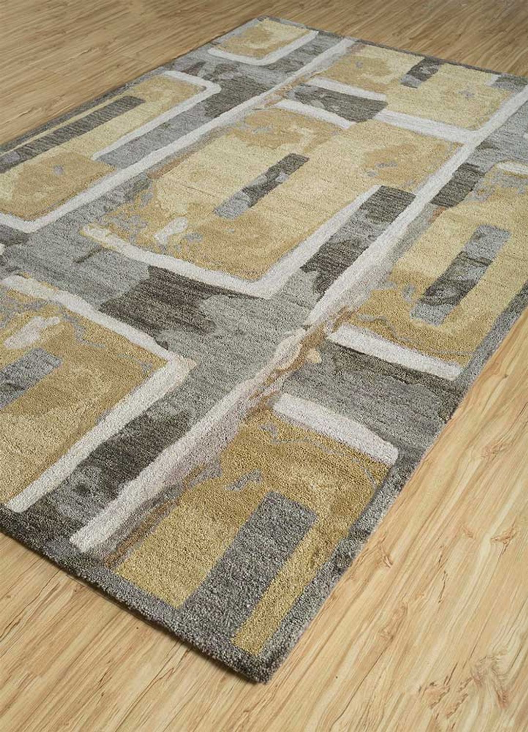 Uldtæppe - 270 x 180 cm - guld