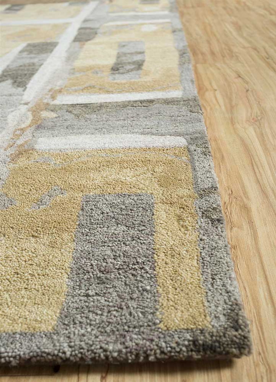 Uldtæppe - 270 x 180 cm - guld