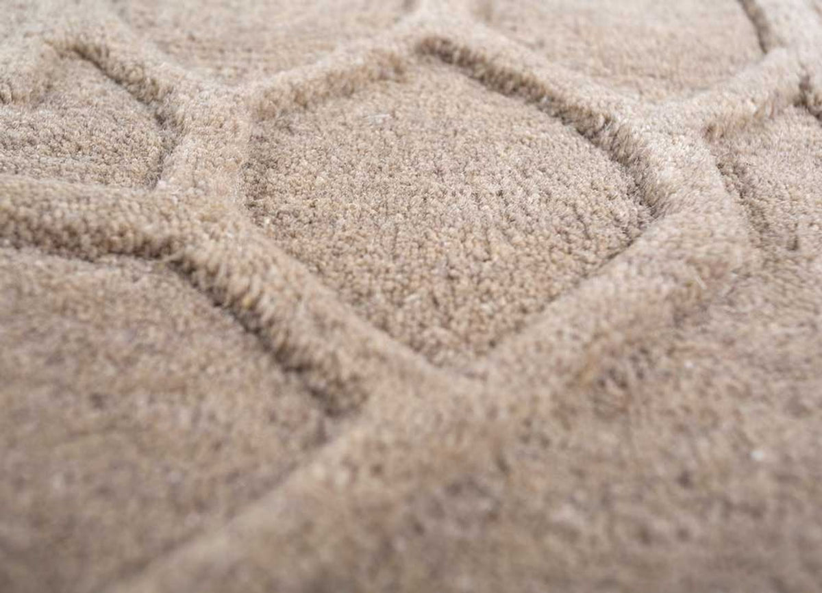 Uldtæppe - 270 x 180 cm - mørk beige