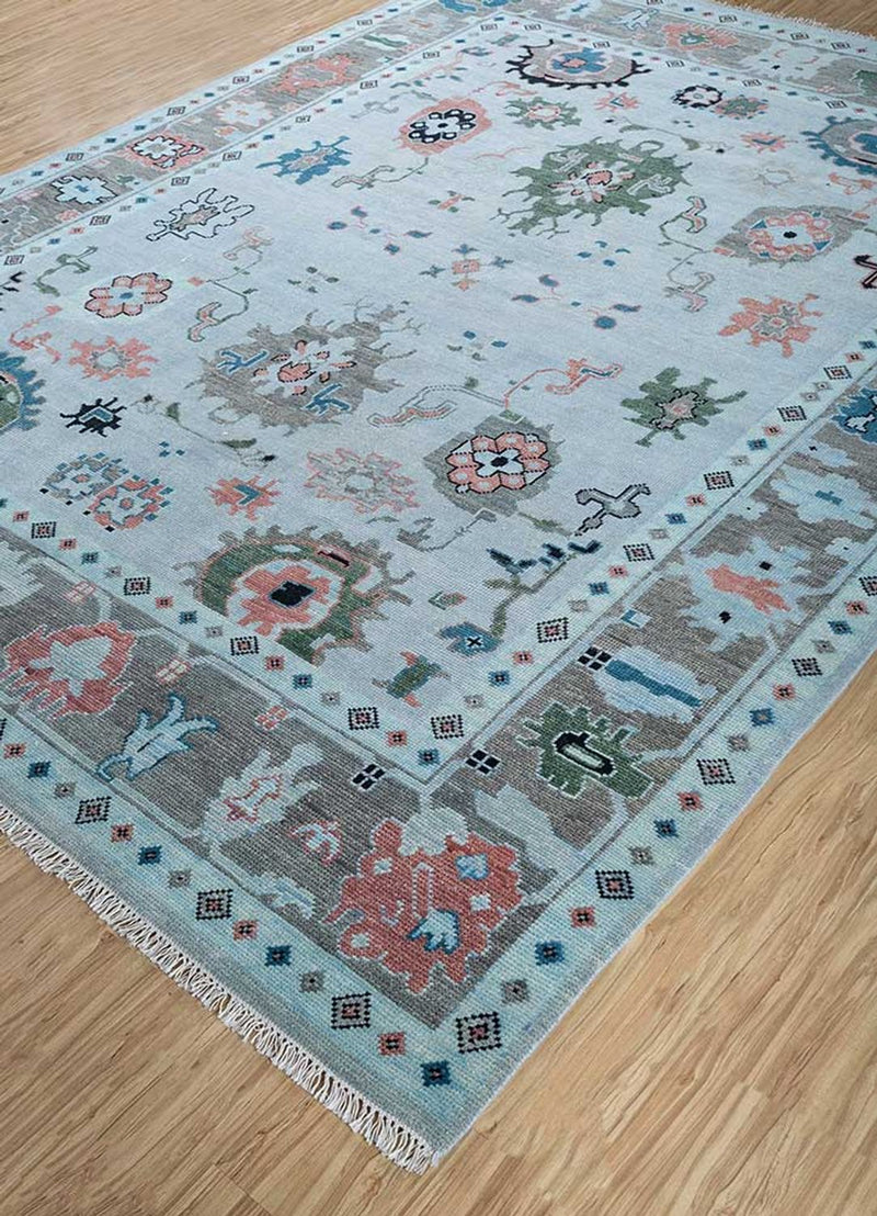 Uldtæppe - 360 x 270 cm - lyseblå