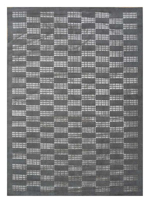 Uldtæppe - 270 x 180 cm - sort og hvid