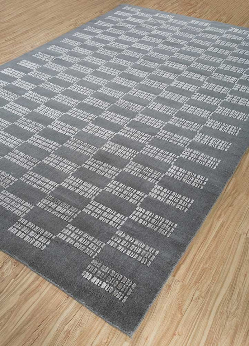 Uldtæppe - 270 x 180 cm - sort og hvid