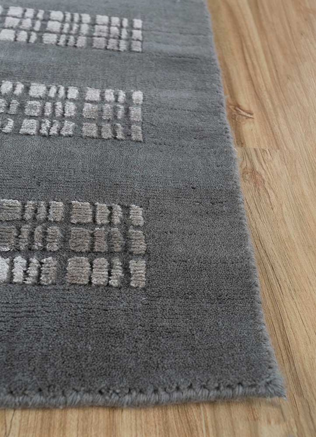 Uldtæppe - 270 x 180 cm - sort og hvid