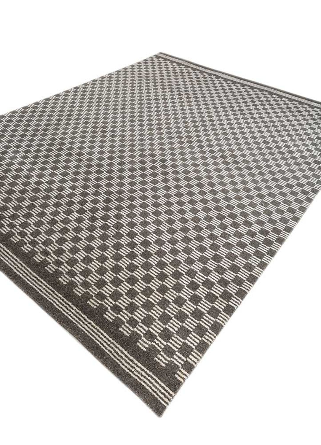 Tæppe - 300 x 240 cm - sort og hvid