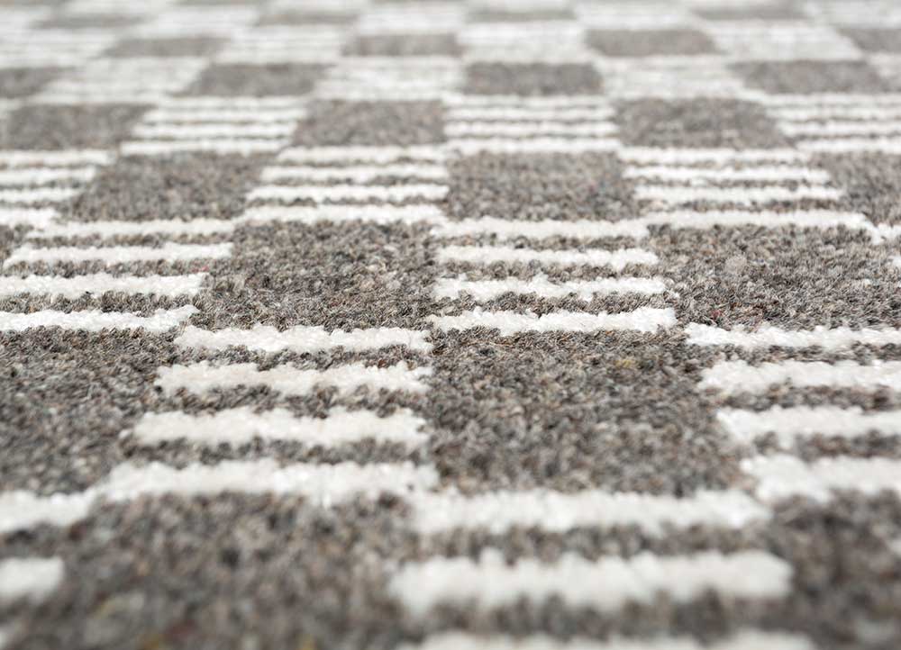 Tæppe - 300 x 240 cm - sort og hvid