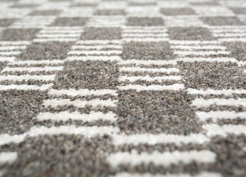 Tæppe - 300 x 240 cm - sort og hvid