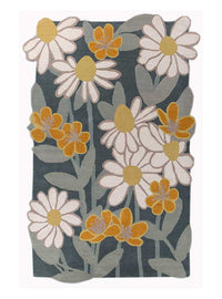 Uldtæppe særlig form  - 270 x 180 cm - flerfarvet