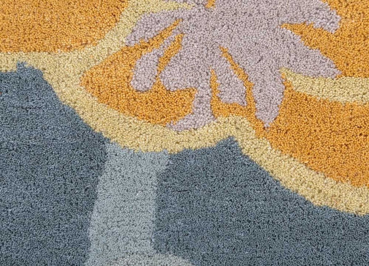 Uldtæppe særlig form  - 270 x 180 cm - flerfarvet