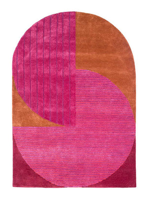 Uldtæppe særlig form  - 270 x 180 cm - pink