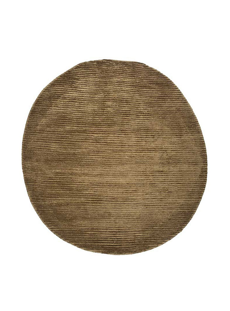 Uldtæppe særlig form  - 210 x 165 cm - mørk beige