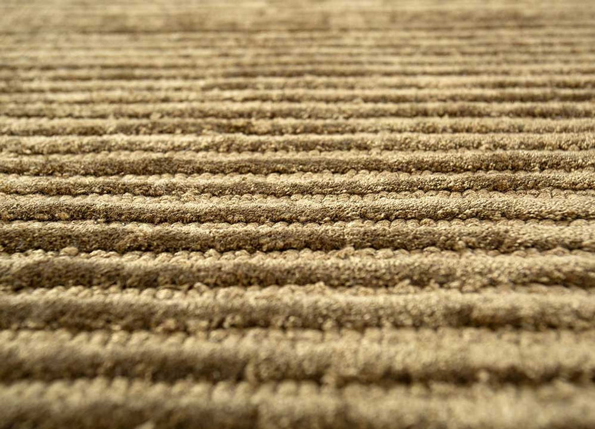 Uldtæppe særlig form  - 210 x 165 cm - mørk beige