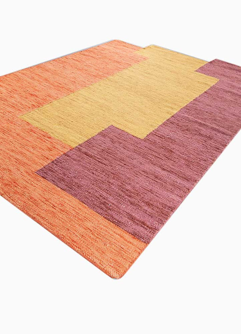 Uldtæppe særlig form  - 270 x 180 cm - orange