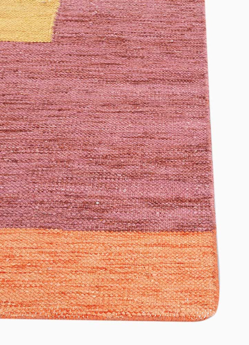 Uldtæppe særlig form  - 270 x 180 cm - orange