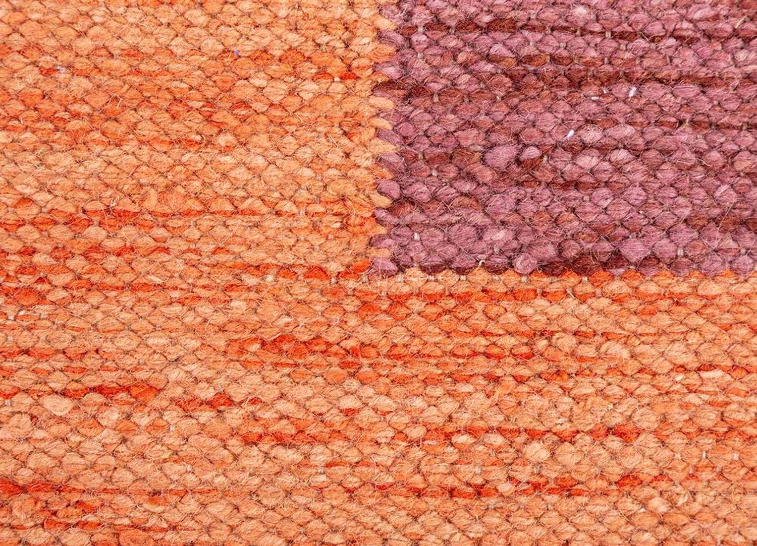 Uldtæppe særlig form  - 270 x 180 cm - orange