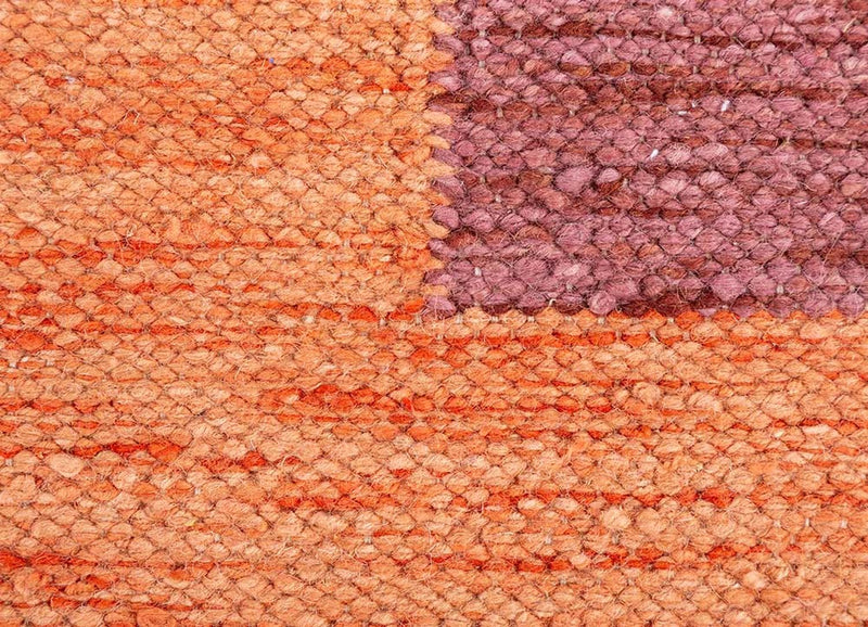 Uldtæppe særlig form  - 270 x 180 cm - orange