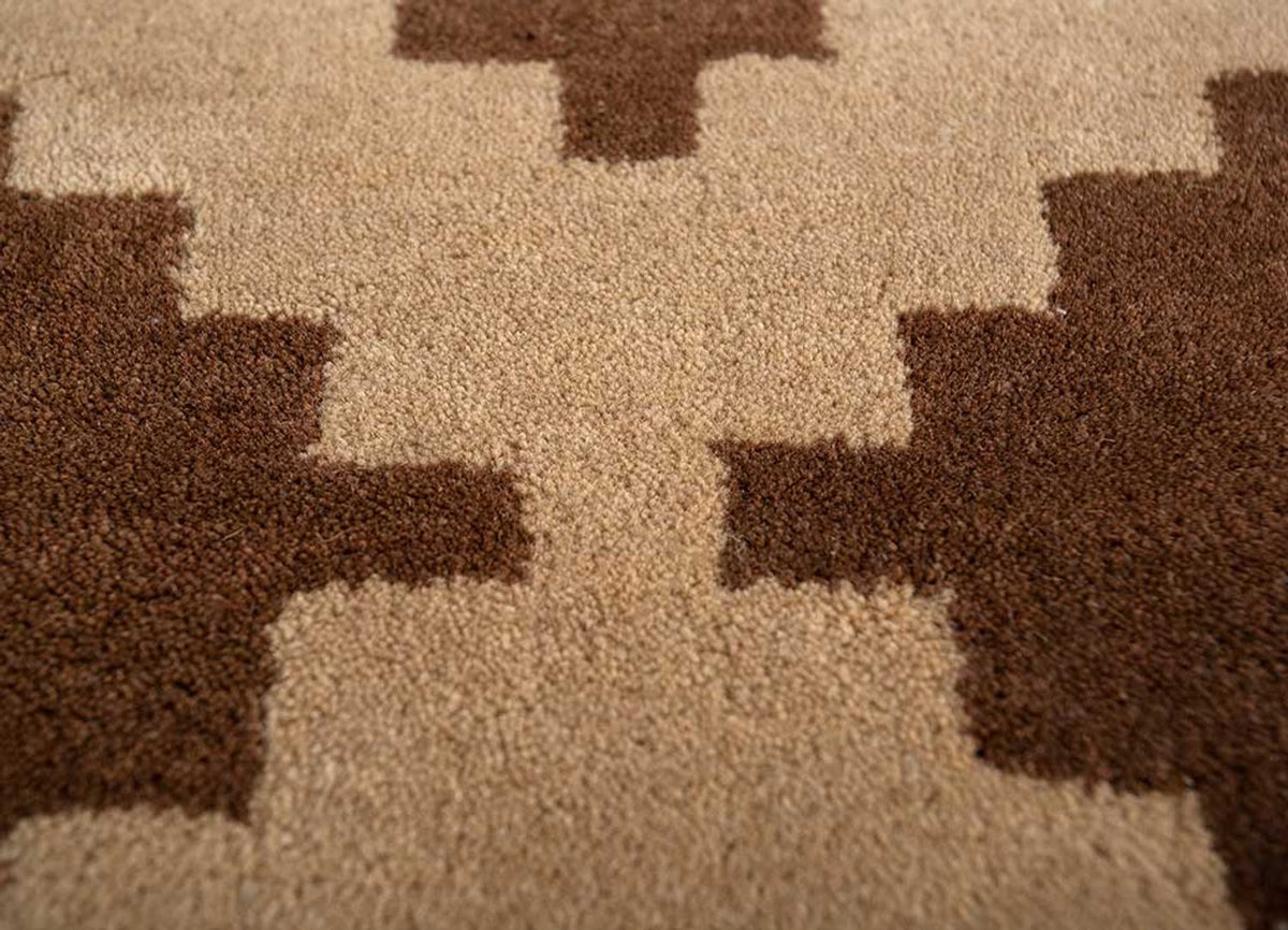 Uldtæppe - 270 x 210 cm - brun