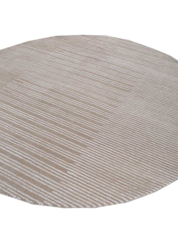 Uldtæppe rundt  - 180 x 180 cm - beige