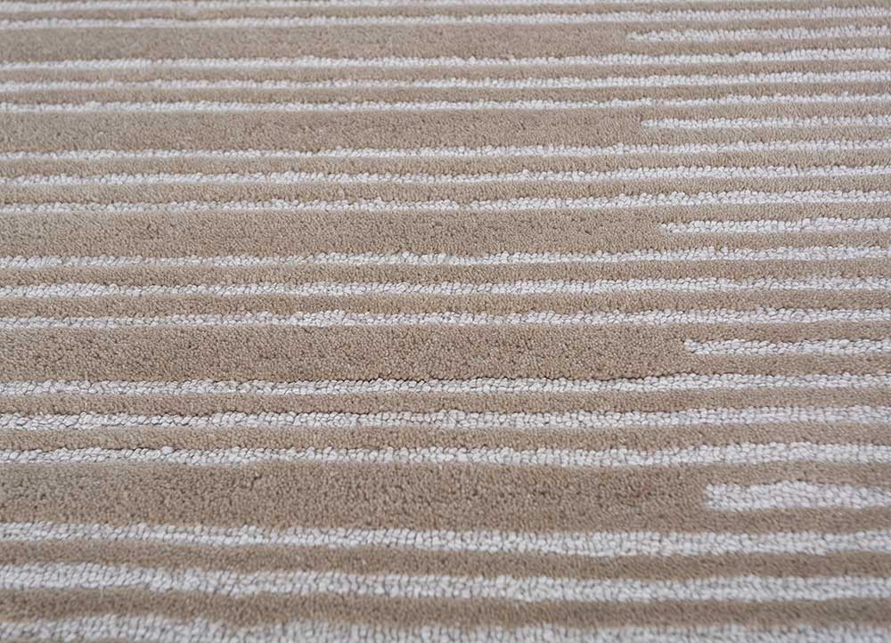 Uldtæppe rundt  - 180 x 180 cm - beige