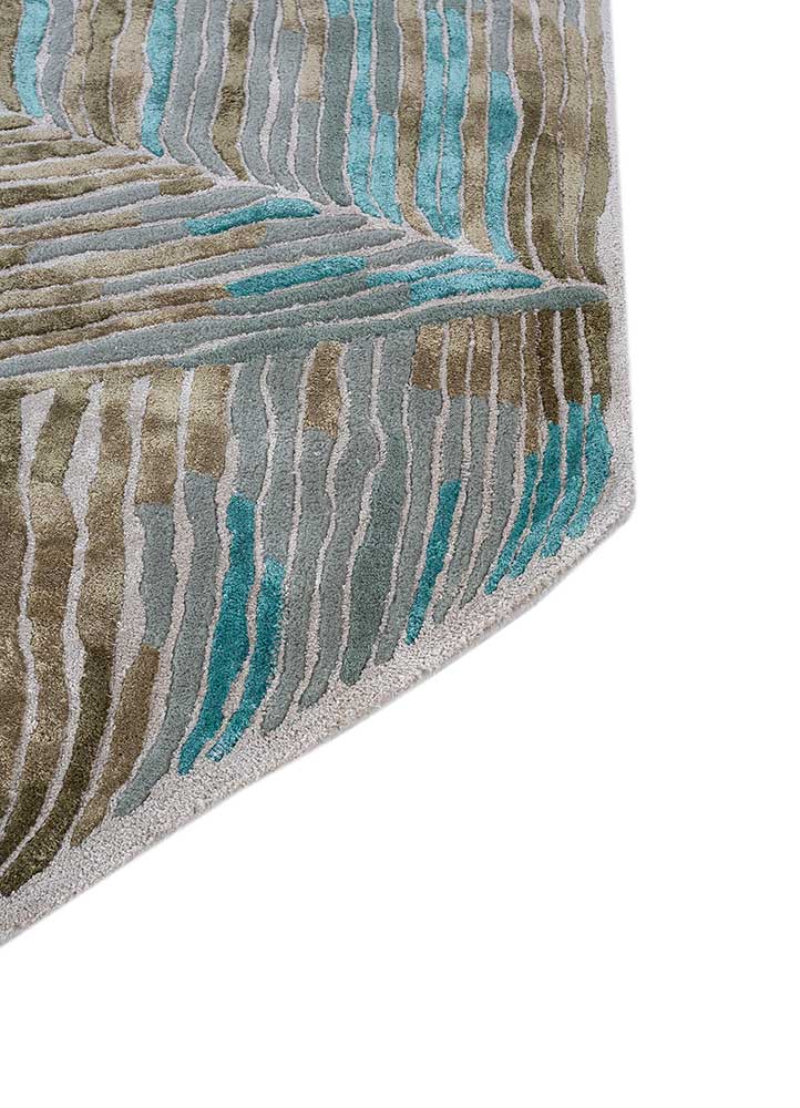 Designer tæppe særlig form  - 270 x 180 cm - blå