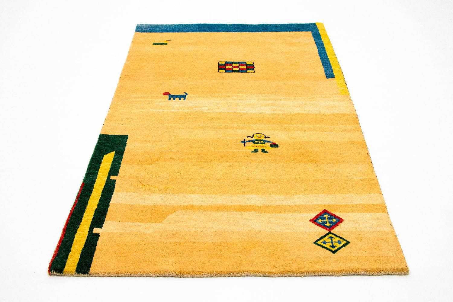 Gabbeh-tæppe - Indus - 193 x 121 cm - guld