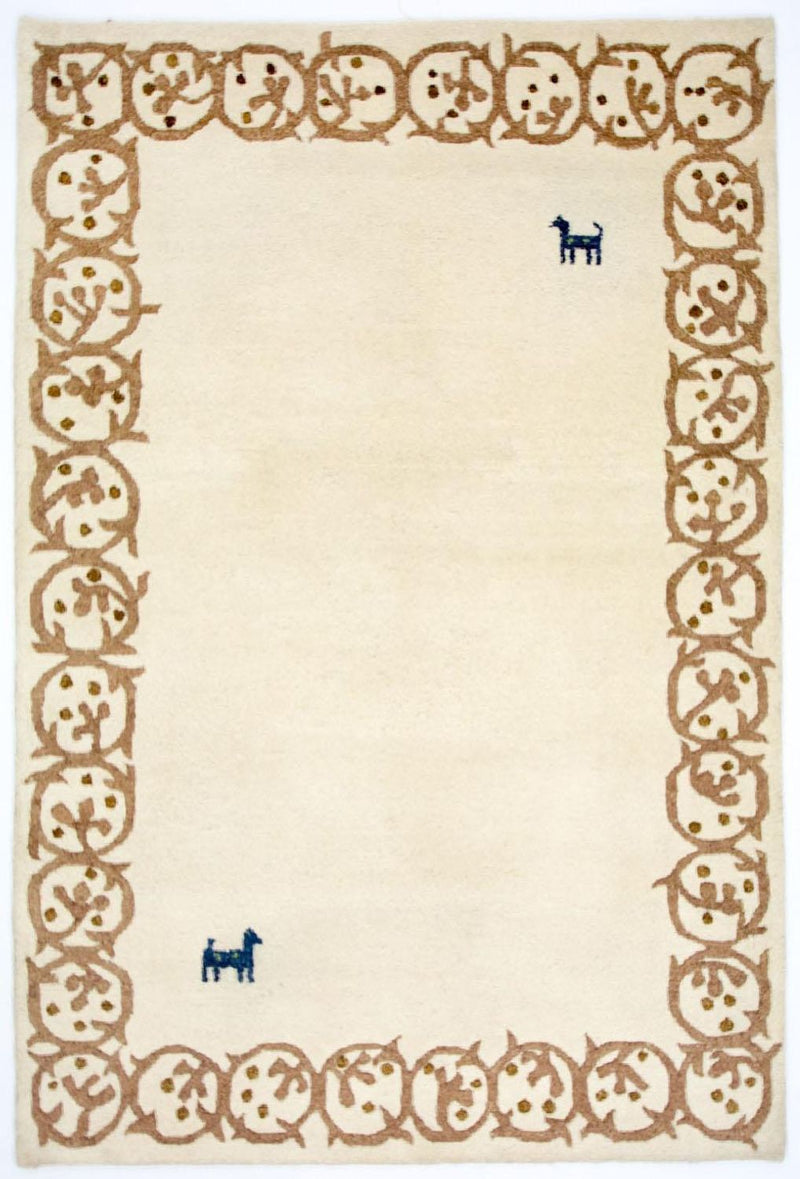 Gabbeh-tæppe - Indus - 228 x 155 cm - beige