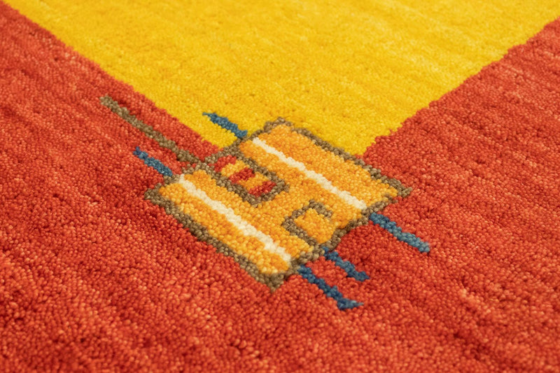 Gabbeh-tæppe - Indus - 180 x 120 cm - guld