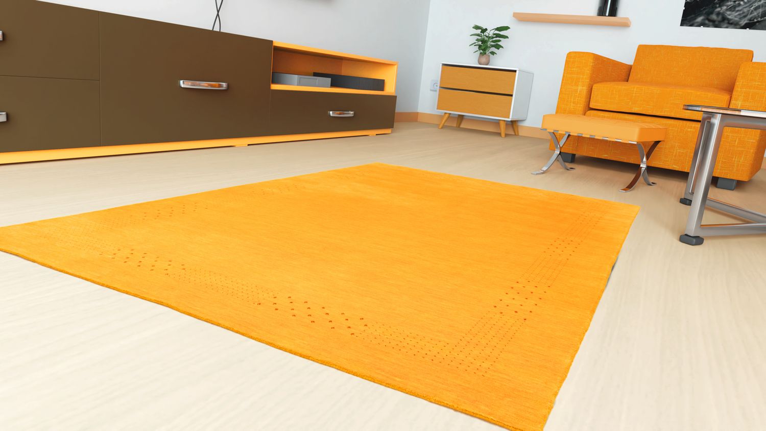 Gabbeh-tæppe - Indus - 300 x 250 cm - guld