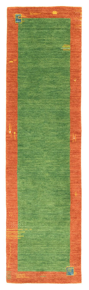 Løber Gabbeh-tæppe - Indus - 200 x 80 cm - grøn