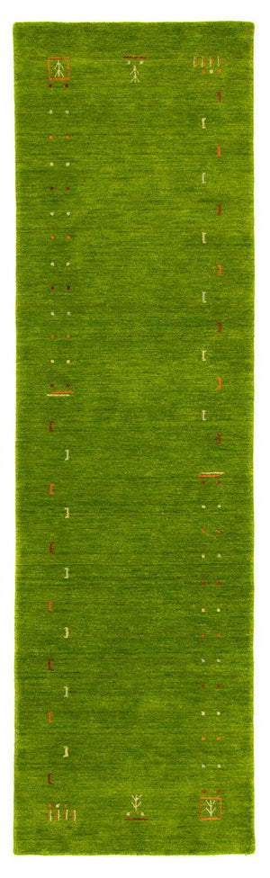 Løber Gabbeh-tæppe - Indus - 240 x 80 cm - grøn