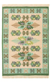Moderne kilim Tæppe Gizeh - Rektangulær / Grøn / 100 x 150 cm Rektangulær