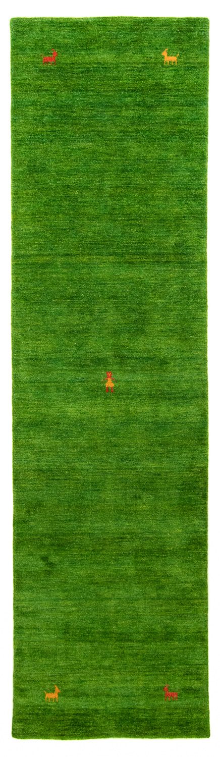 Løber Gabbeh-tæppe - Indus - 200 x 80 cm - grøn