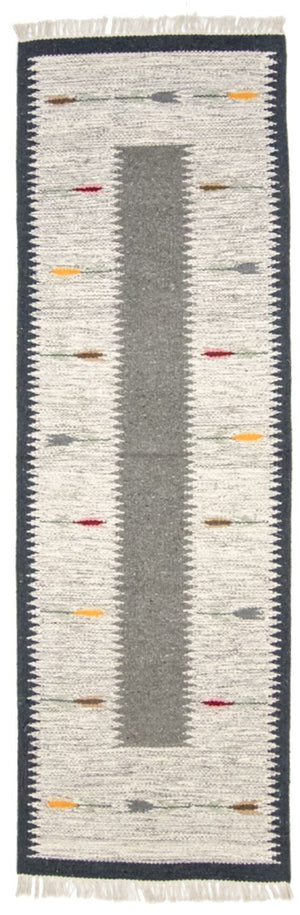 Løber Kelim-tæppe - Trendy - 250 x 80 cm - grå
