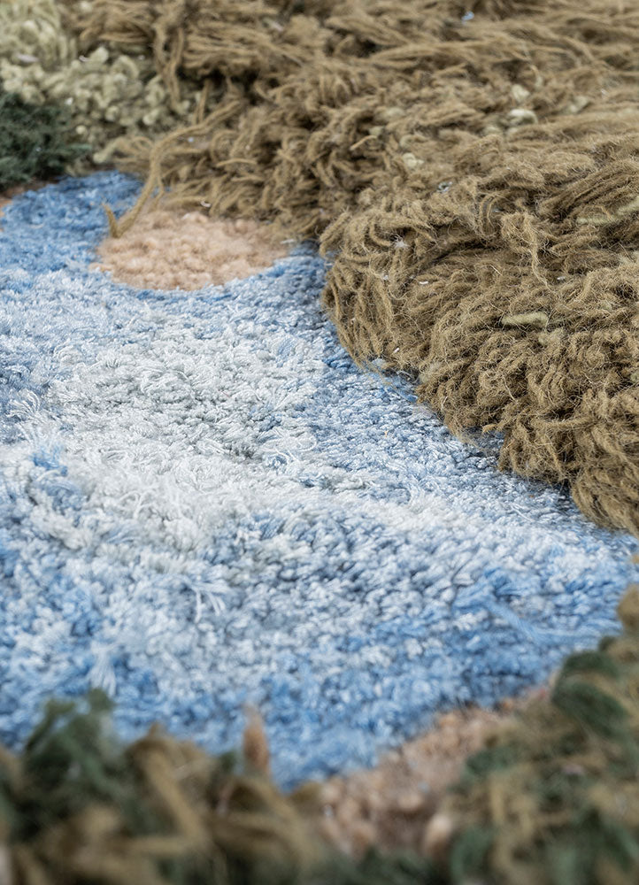 Uldtæppe særlig form  - 150 x 90 cm - flerfarvet