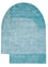 Designer tæppe særlig form  - 210 x 150 cm - turkis