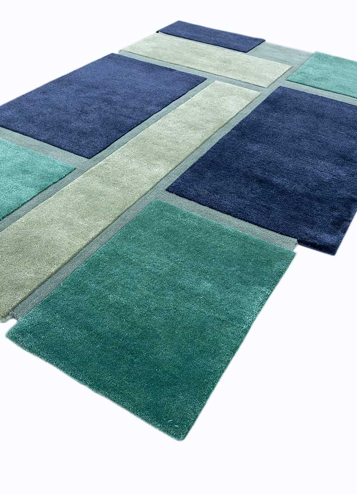 Uldtæppe særlig form  - 235 x 158 cm - flerfarvet