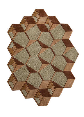 Uldtæppe særlig form  - 140 x 195 cm - mintgrøn