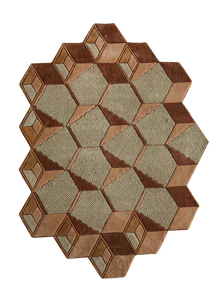 Uldtæppe særlig form  - 140 x 195 cm - mintgrøn