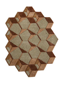 Uldtæppe særlig form  - 140 x 195 cm - mintgrøn