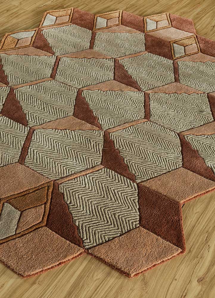 Uldtæppe særlig form  - 140 x 195 cm - mintgrøn