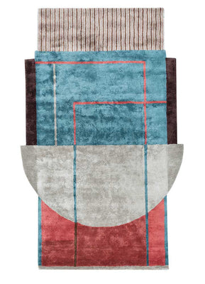 Designer tæppe særlig form  - 240 x 150 cm - flerfarvet