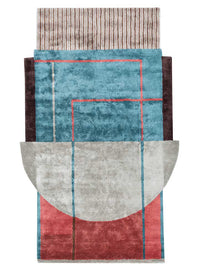 Designer tæppe særlig form  - 240 x 150 cm - flerfarvet