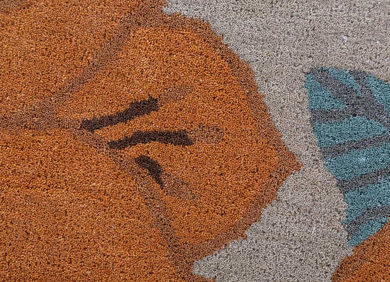Uldtæppe særlig form  - 270 x 180 cm - guld