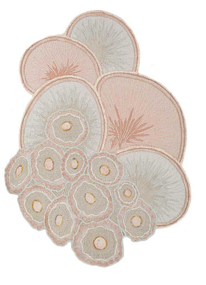 Uldtæppe særlig form  - 240 x 180 cm - beige