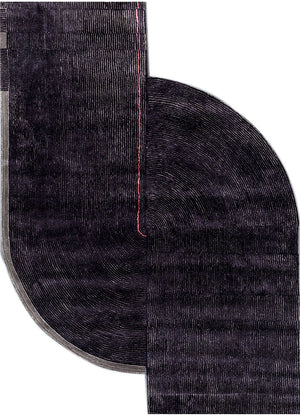 Designer tæppe særlig form  - 330 x 240 cm - antracit