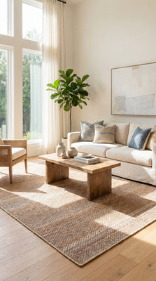 Jutemåtte - 200 x 140 cm - natur