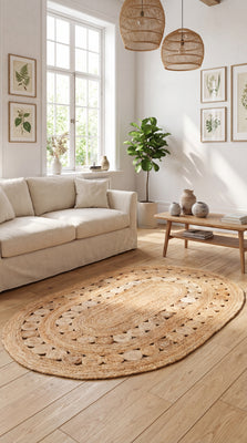 Jutemåtte - 200 x 140 cm - natur