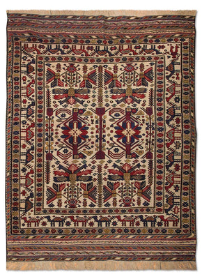Kelim-tæppe - gammelt - 276 x 185 cm - beige