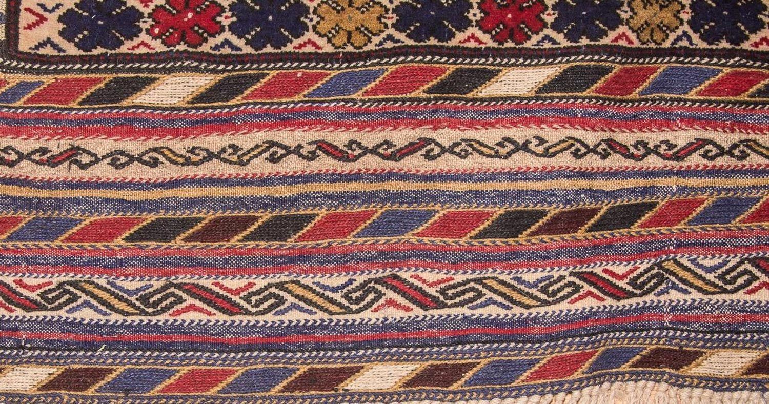 Kelim-tæppe - gammelt - 276 x 185 cm - beige