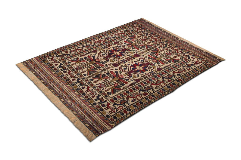 Kelim-tæppe - gammelt - 276 x 185 cm - beige