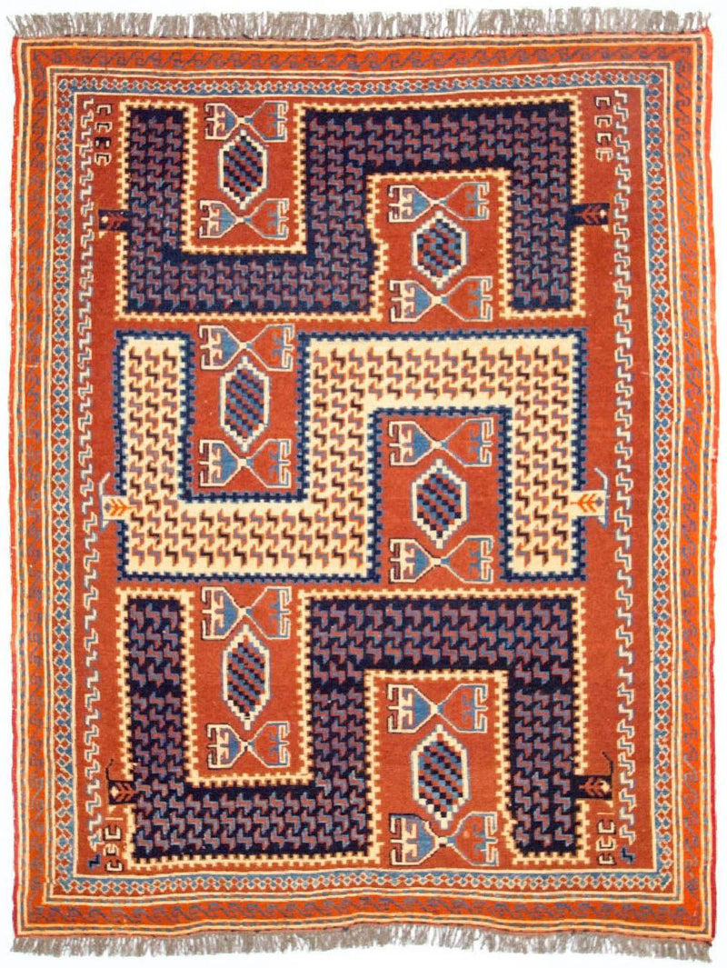 Kelim-tæppe - orientalsk - 185 x 145 cm - flerfarvet